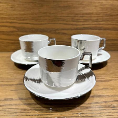Fine Bone China Cup with Gifts Set and Royal Coffee Mug Tea Set of 6 Cup and Plate Small
