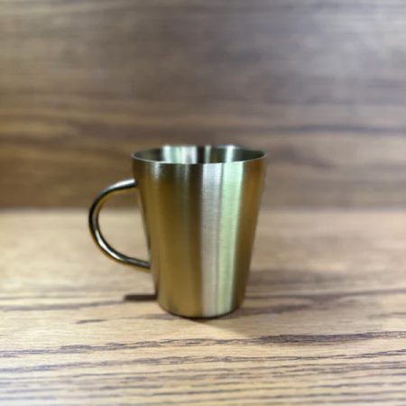 Golden Double Wall Coffee Mug Material Stainless Steel Color Gold Capacity 10.1 ounces Special Feature Heat Insulation