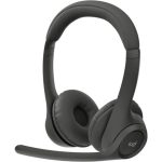 Logitech Zone 300 Wireless Bluetooth Headset with Noise-Canceling Microphone, Compatible with Windows, Mac, Chrome, Linux, iOS, iPadOS, Android – Midnight black  (981-001407)