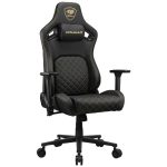 Cougar Defensor Ergonomic Office/Gaming Chair, Adjustable Height and Tilt, 155º Recline, 4D Folding Armrests, Durable Hyper-Dura Leatherette Upholstery, 120 kg Capacity – Gold   3MDFFGLB.0001