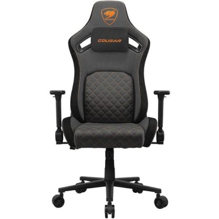 COUGAR Defensor, Imitation Linen, Weight Support 150kg, 4D Folding Armrest, Push-Back Lumbar Support, Magnetic Neck Pillow. Gaming chair - Grey/Orange   (3MDFFGRB.0001)