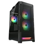 Cougar AIRFACE RGB Mid Tower Case with Brilliant Lighting Scenery and Excellent Cooling Performance (Mesh Front Panel) (Black)   (385ZD10.0004)