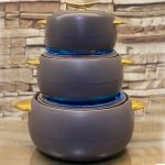 HOTPOT SET EXCLUSIVE 3 PCS SET BROWN PLAIN