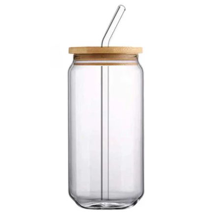 ICE TEA GLASS CLEAR WITH STRAW BIG WITH LID