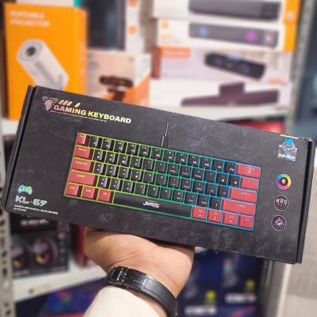 JeDEL Wired Mechanical Rainbow Gaming Keyboard KL-69 , for computer and lap top (black/red) RGB Full size with 61 Keys , cable USB type - C , Speed interface , blue switch, . It can be used at home, office and personal use.