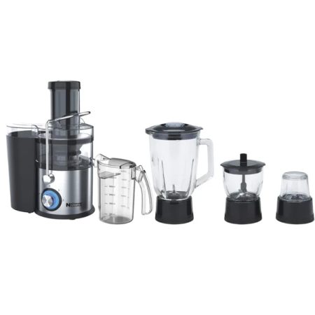 National JUICER BLENDER 4 IN 1 STEEL BLACK BODY 1.5L GLASS JAR 800W