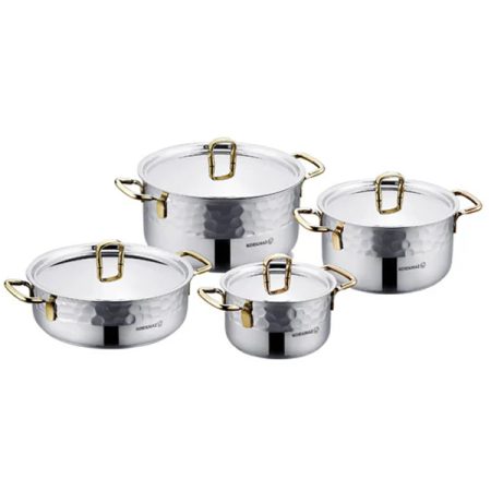 KORKMAZ ERNA Cookware Set Gold 8 Pcs