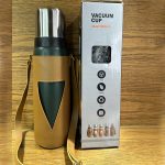 Large Capacity 1000ml SUS304 Stainless Steel Water Bottle Insulated Thermos Hot & Cold Vacuum Flask with Leather Cover
