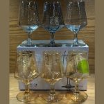 Lining Golden Wine Glasses