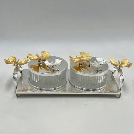 SILVER 2 PCS PARTITION JAR