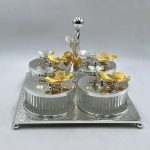 SILVER 4 PCS PARTITION JAR