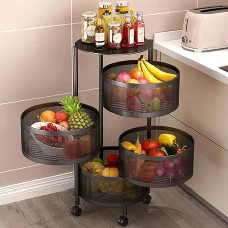 Vegetable Round Storage Trolly 4 step