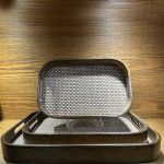 Wooden Serving Tray With Jute Matting
