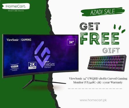 ViewSonic 34” UWQHD 180Hz Curved Gaming Monitor (VX3418C-2K)
